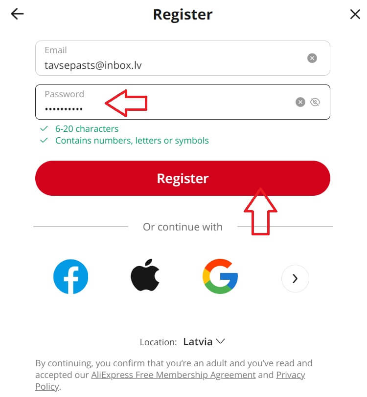 aliexpress rejestracja krok 4